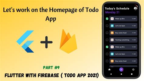 Flutter Lets Work On The Homepage Of Todo App Firebase With