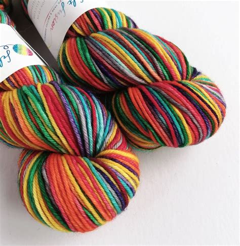 Hand Dyed Rainbow Superwash Extra Fine Springy Merino Dk Wool Etsy