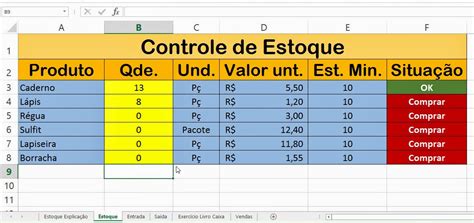 Dicas De Excel 2013 Planilha Controle De Estoque Usando Somase Excel
