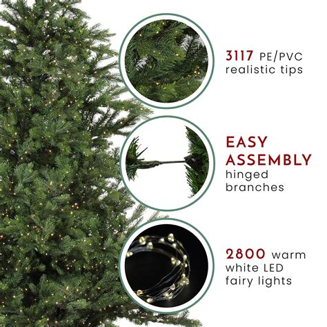 65 Pre Lit Full Oregon Noble Fir Artificial Christmas Tree Warm