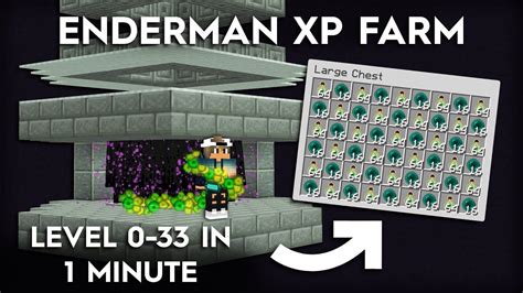 Minecraft Enderman 1 Hit Farm Super Fast Xp Youtube Minecraft