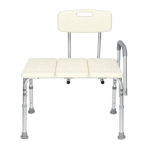 Bath Tub Transfer Bench Shower Chair W Back And Armrest Seat Aluminum