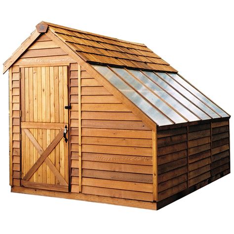 Shop Cedarshed Sunhouse Lean To Cedar Storage Shed Common 8 Ft X 8 Ft