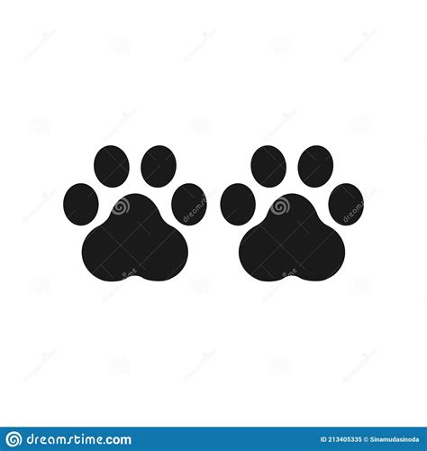 Cat Paw Vector Footprint Icon Cartoon Character Symbol Illustration