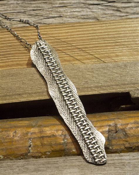 Sterling Silver Textured Zipper Pendant Necklace Jomama