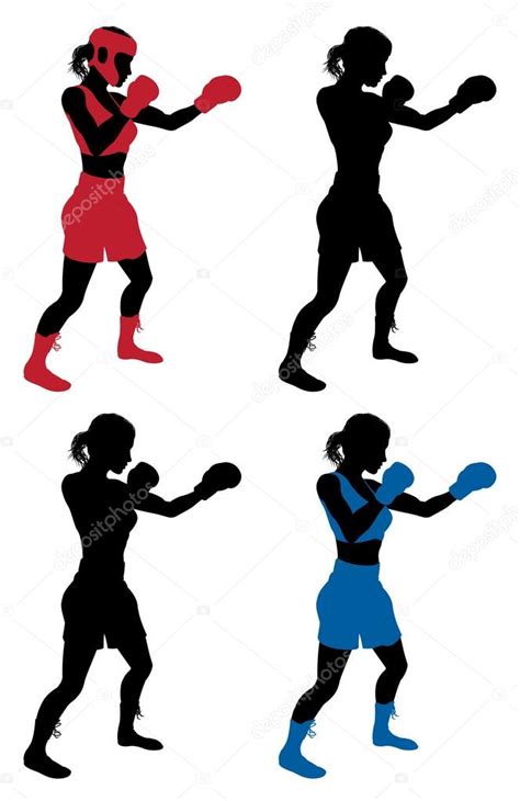 Female Boxer Boxing — Stock Vector © Krisdog 33573567