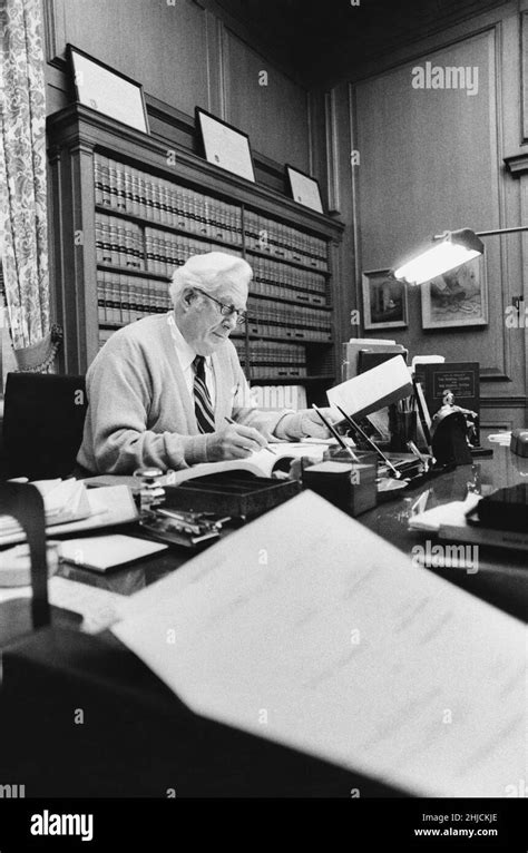 Former Chief Justice Warren Burger At Work In His Supreme Court Office