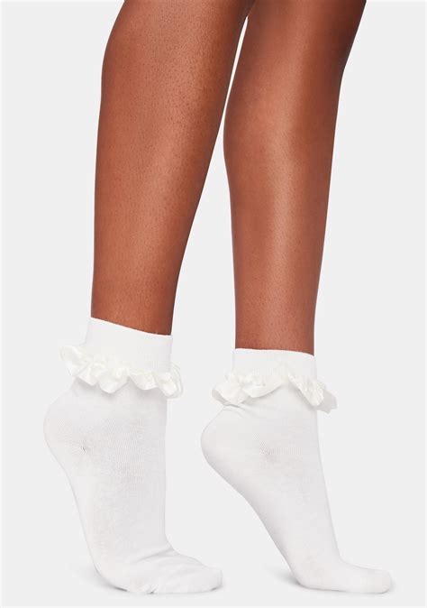 Ruffle Ankle Socks White Dolls Kill