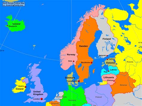 Northern Europe Political Map Map Of Europe