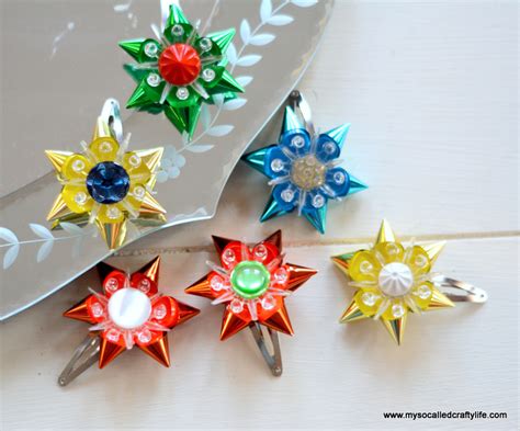 Diy Fast And Easy Vintage Christmas Light Reflector Hair Pins My So