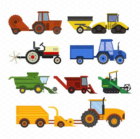 Collection Machinery Vector Pre Designed Illustrator Graphics