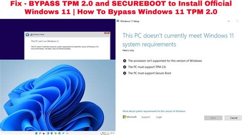 Bypass Tpm 20 And Secureboot To Install Official Windows 11 How To
