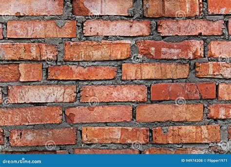 Wall Of Clay Brick Stock Photo Image Of Wall Seams 94974308