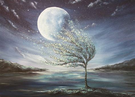 Moon Light Landscape Painting Canvas Isto