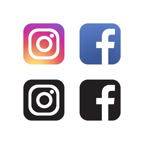 Instagram And Facebook Social Media Icons 3584154 Vector Art At Vecteezy