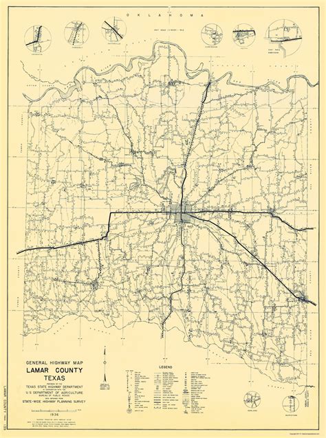 Old County Maps Lamar County Texas Tx Gen Hwy Map By