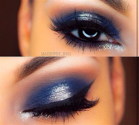 Love This Navy Blue And Silver With Brown In Crease And Highlight On