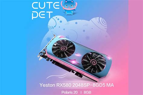 Yeston Reveal Cute Pet Pink Amd Radeon Rx 580 Graphics Card