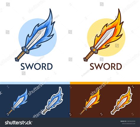 Flaming Sword Design Available On 2 Stock Vector Royalty Free 1803020599