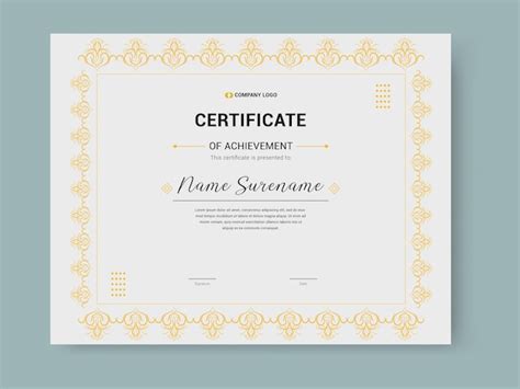 Premium Vector Certificate Of Recognition Vintage Frame