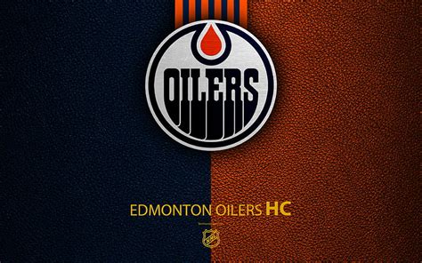 Edmonton Oilers Hc Hockey Team Nhl Leather Texture Logo Emblem