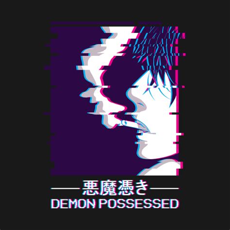 Demon Possessed Smoking Anime Boy Vaporwave Weeb Demon Hoodie