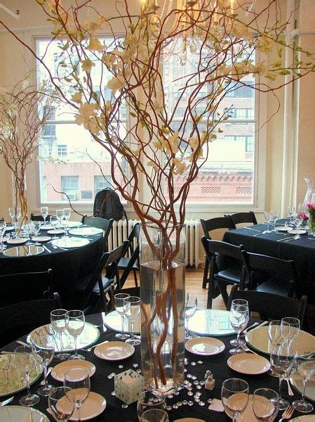 Curly Willow Branches With Orchid Centerpieces And Decor In 2022 Branch Centerpieces Wedding