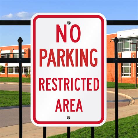 No Parking Restricted Area Sign Sku K 2577