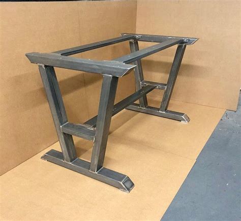 Heavy duty steel table, table size 2m x 1.01m x 0.88m high approx. Super Heavy Duty Table Base Turned A-Shaped Modern Steel ...