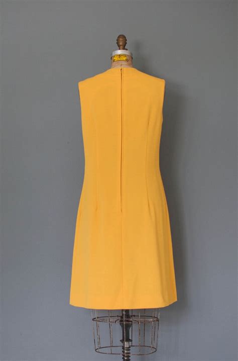 Vintage 1960s Dress 60s Dress Yellow Mod Dress Sunshine Etsy