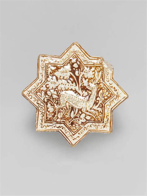 bonhams a kashan style lustre pottery star tile persia 19th century