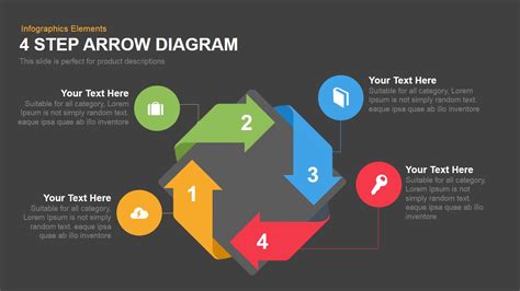 Four Step Arrows Diagram Powerpoint Template And Keynote Slide