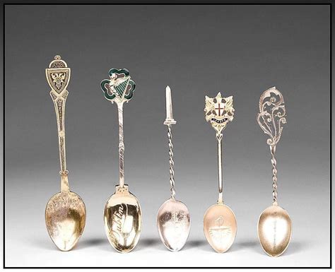 Set of Five Vintage Souvenir Spoons : The Design Corner | Ruby Lane