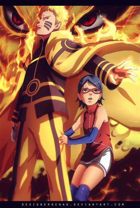 Naruto And Sarada By Designerrenan Naruto Anime Personajes De Naruto