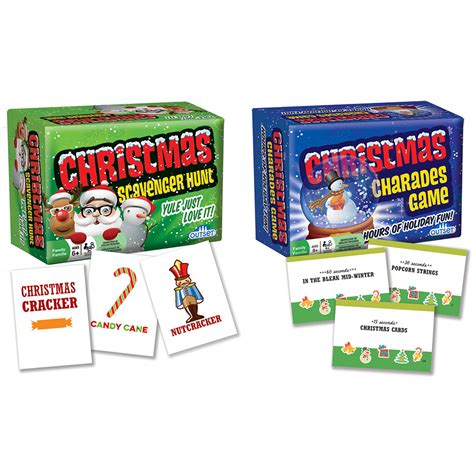 Christmas Charades And Scavenger Hunt Games 2 Pack
