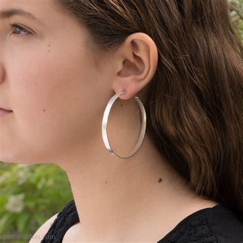 Mm Large Sterling Silver Hoop Earrings For Women Big Etsy