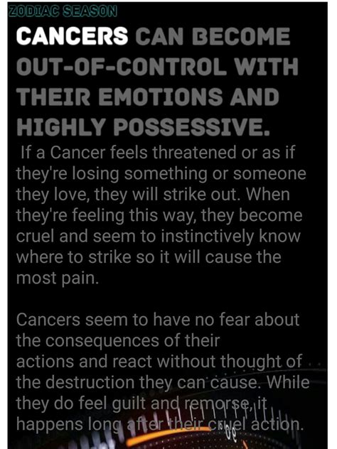 Interesting facts 01 people born between june 22 and july 22 have a cancer sign. #Cancers can become out-of-control with their emotions and ...