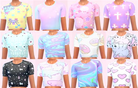 Sims 4 Custom Content Finds Amaterasusims Sims 4 Pastel Goth Tees