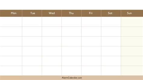 Printable Blank Calendar Templates Alarm Calendar
