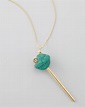 Simone I. Smith Yellow Gold Crystal-Encrusted Lollipop Necklace, Green