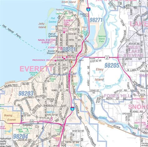 Greater Seattle Tacoma Detailed Region Wall Map 2 Large Sizes Etsy
