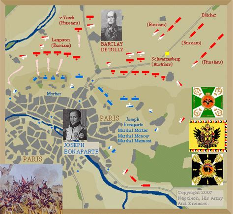 The Battle Of Paris Was Fought On March 3031 1814 Map Military