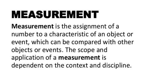 Measurement