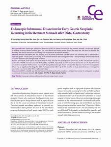 Pdf Endoscopic Submucosal Dissection For Early Gastric Neoplasia