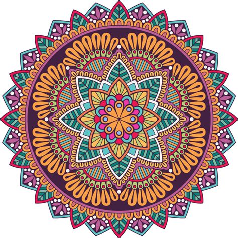 Mandala Full Of Colors Abstract Wall Sticker Tenstickers