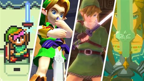 Evolution Of Link Getting The Master Sword In Zelda Games 1991 2021