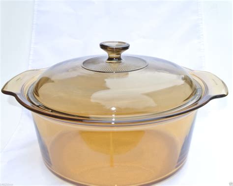 pyrex cookware glass amber oven dutch visions lid porous round 5l non