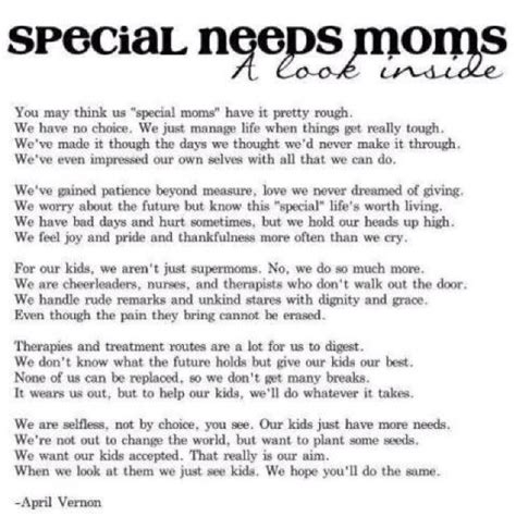Happy Mothers Day To All Those Special Needs Moms Out There This Poem