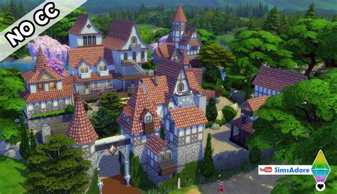 Mod The Sims Royalton Square Full Medieval Village No Cc