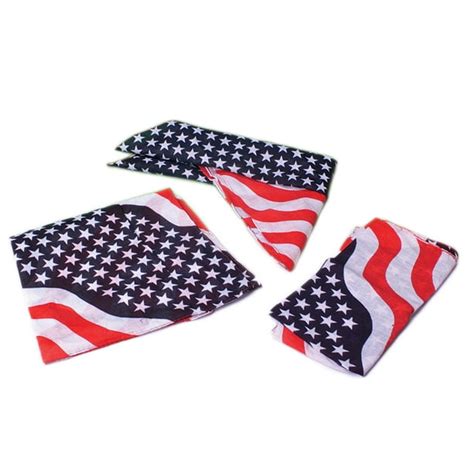 Us Toy Us Toy American Flag Patriotic 20wx20l Bandana Red White